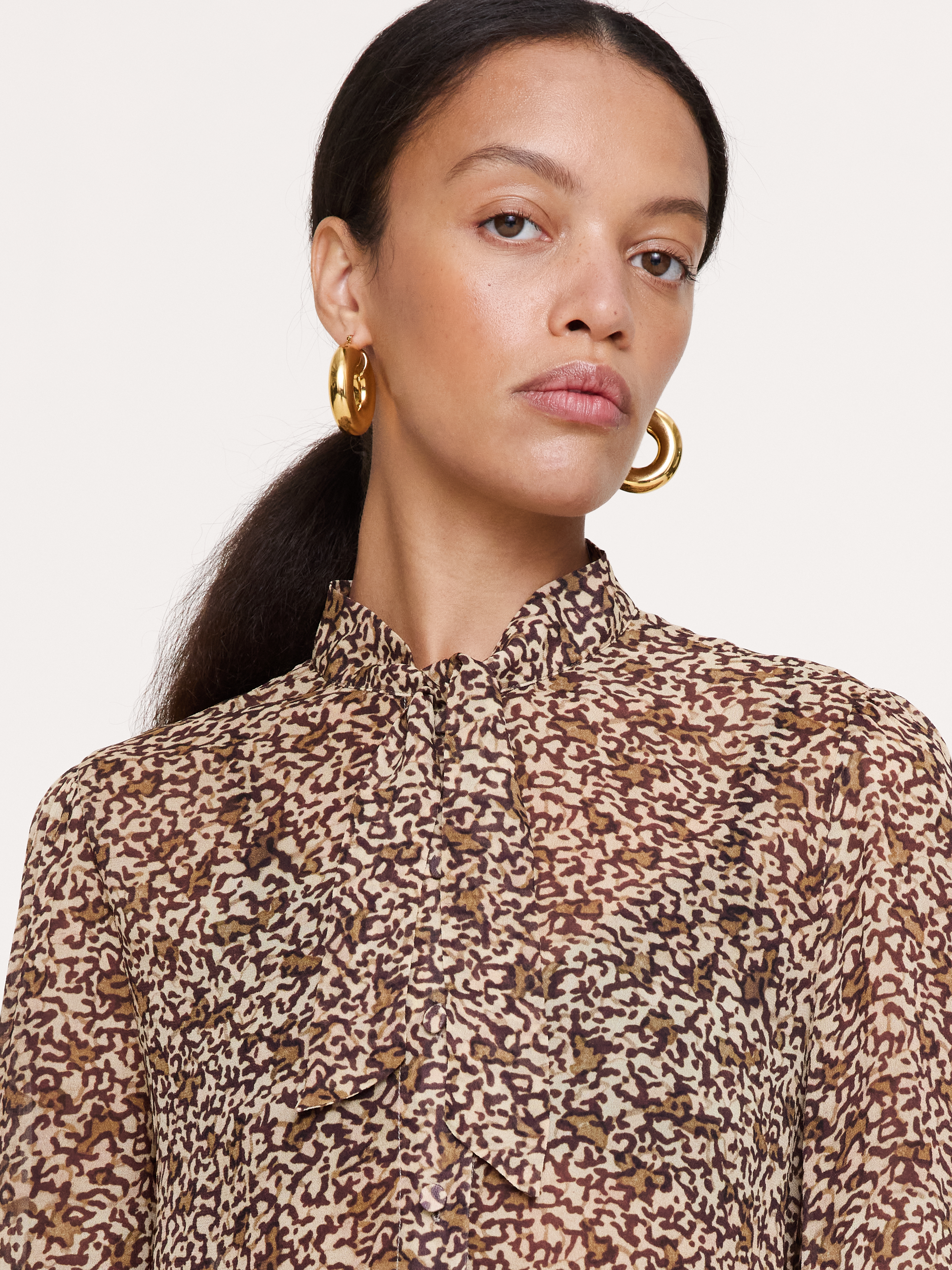 Image 6 of 8, Georgette Tie-Neck Blouse
