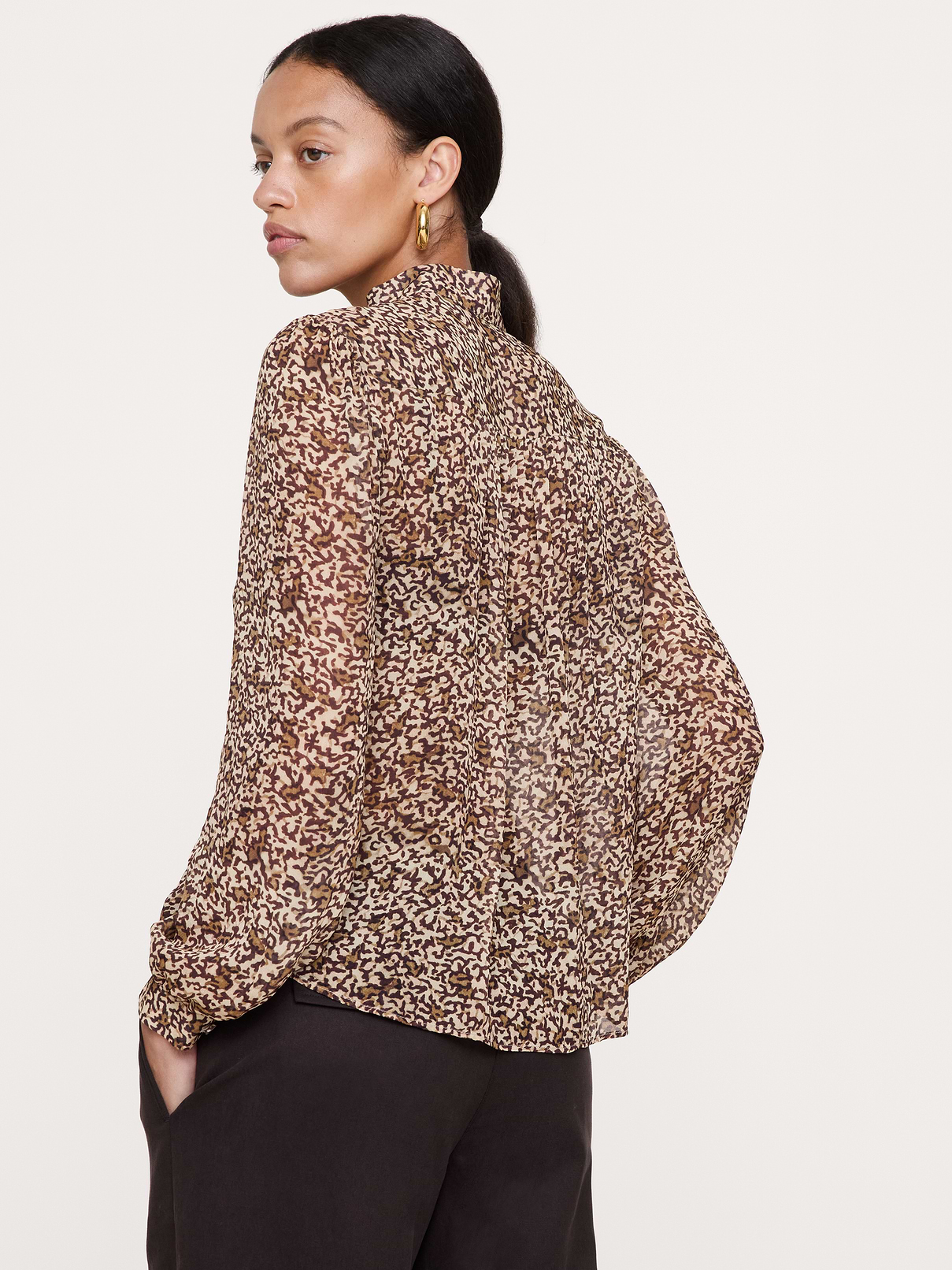 Image 5 of 8, Georgette Tie-Neck Blouse