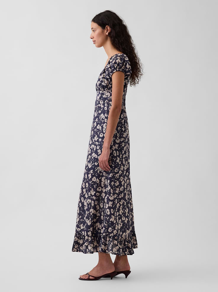 Image number 3 showing, V-Neck Ruffle Hem Maxi Dress