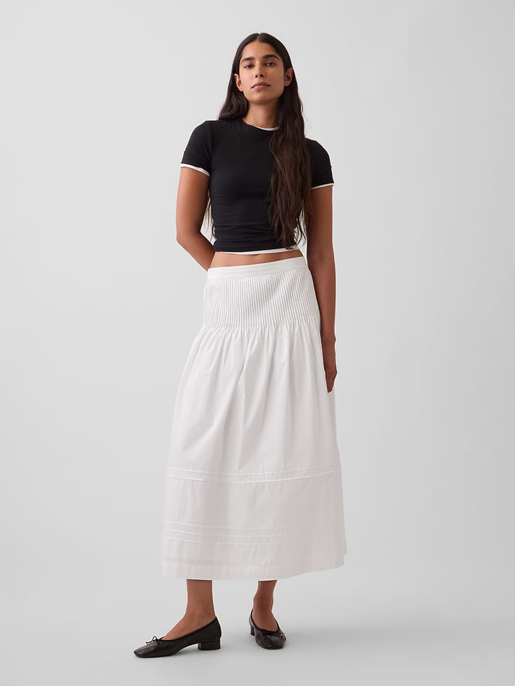 Image number 6 showing, Poplin Pintuck Maxi Skirt