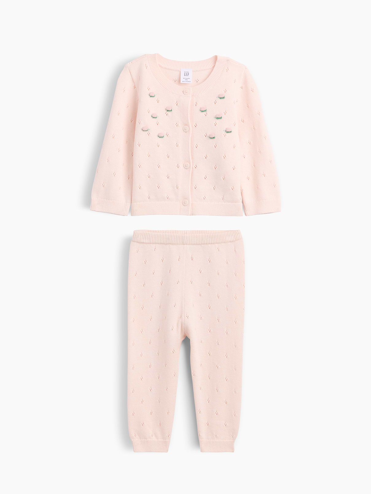 Baby Embroidered Pointelle Sweater Set