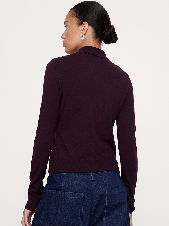 Merino Polo Cardigan Shirt