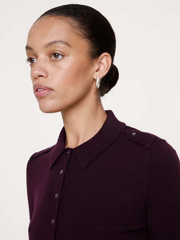 Merino Polo Cardigan Shirt