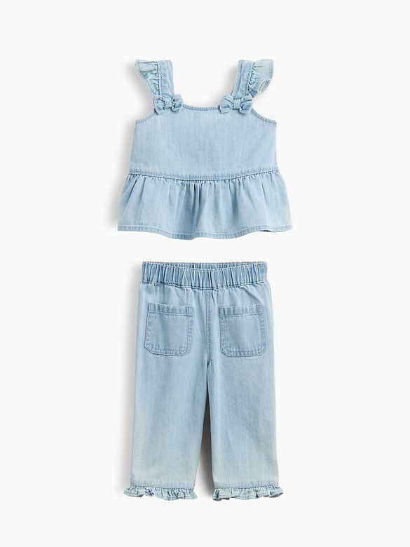 Baby Denim Ruffle Outfit Set