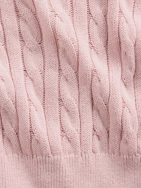 Kids 100% Cotton Cable-Knit Sweater Zip Hoodie