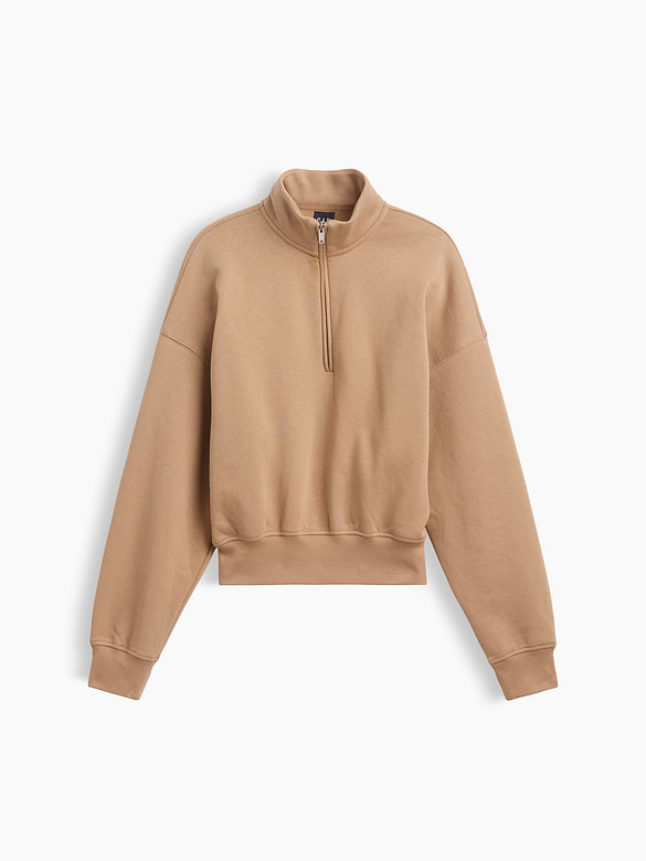 VintageSoft Oversized Half-Zip Wedge Pullover