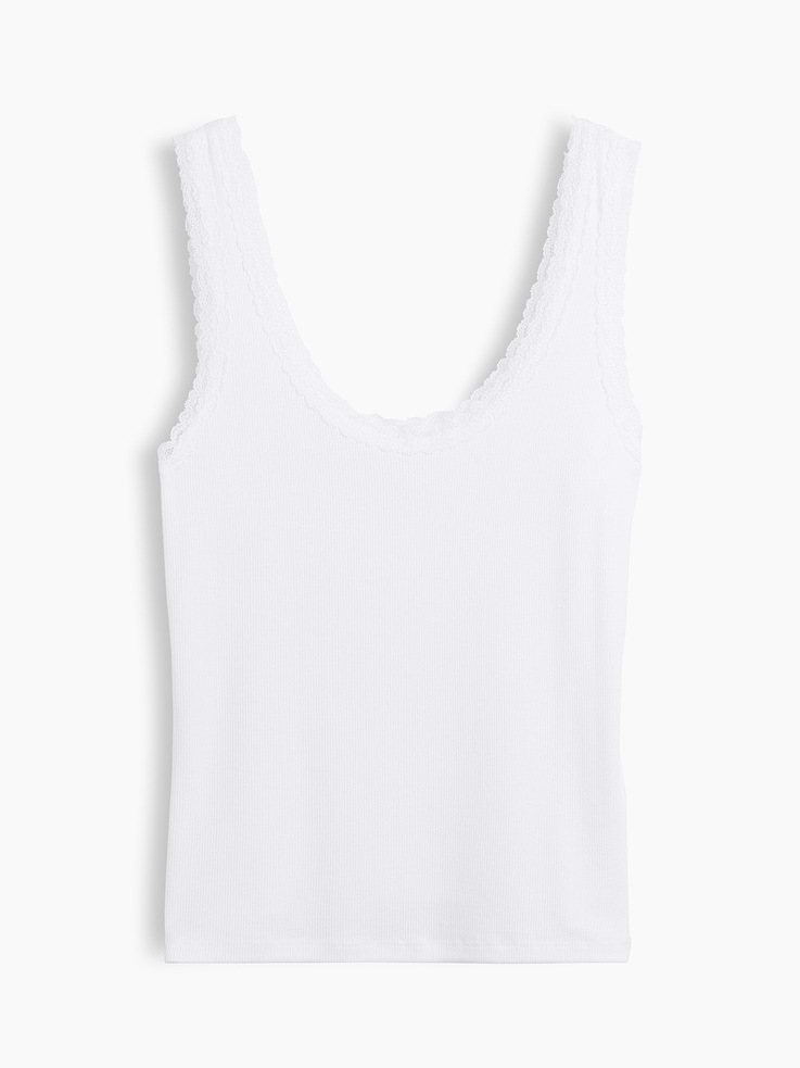 Image number 5 showing, Mini Rib Lace-Trim PJ Tank Top