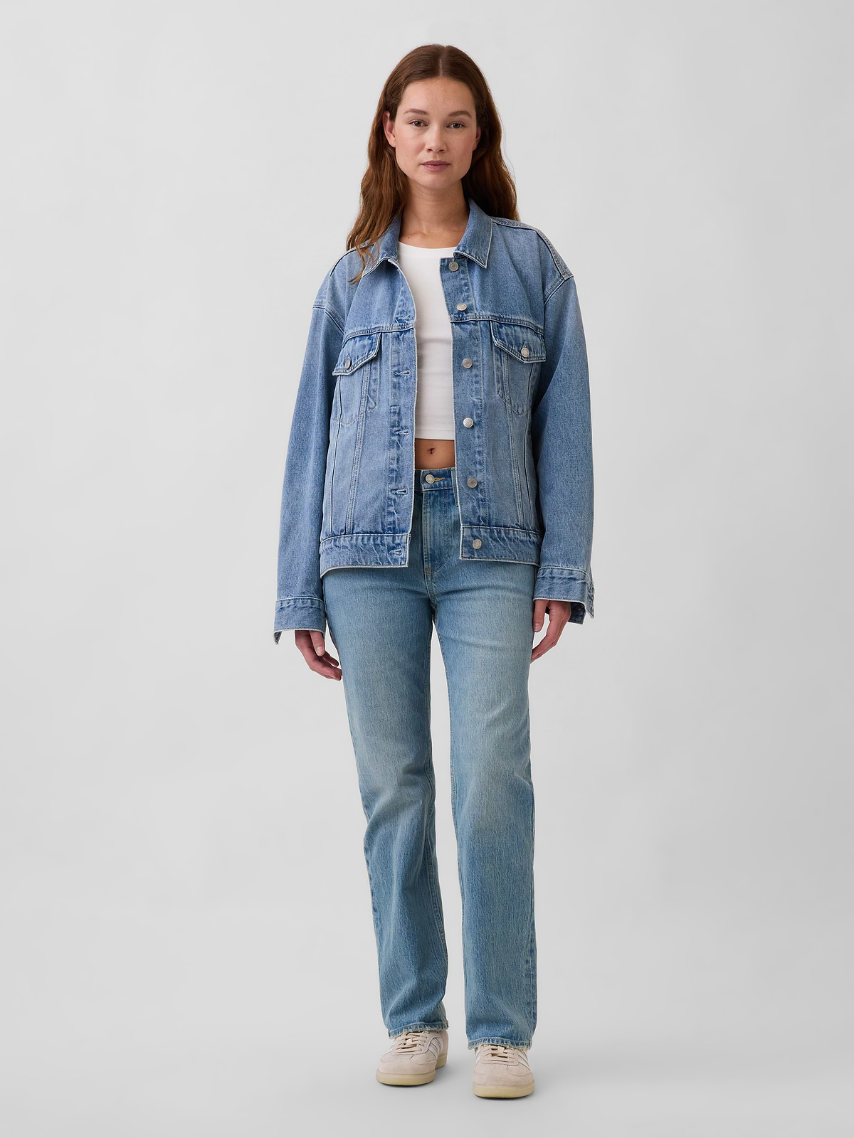 Mid Rise Relaxed Straight Jeans