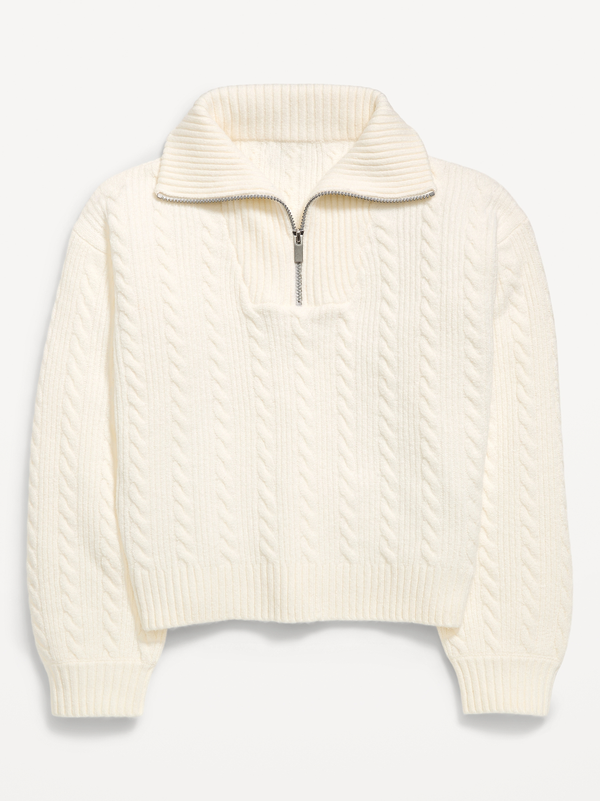 SoSoft Cable-Knit Quarter-Zip Sweater for Girls | Old Navy
