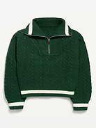 Image number 1 showing, SoSoft Cable-Knit Quarter-Zip Sweater for Girls