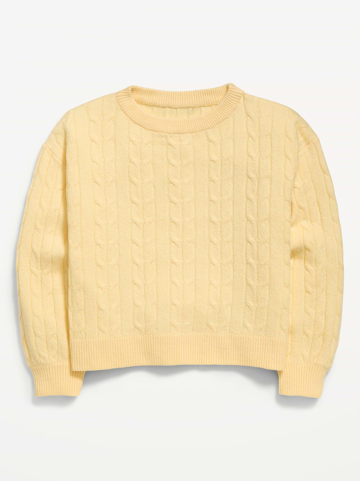 Image number 1 showing, Long-Sleeve Cable-Knit Sweater for Girls