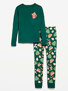 Image number 1 showing, Gender-Neutral Snug-Fit Graphic Pajama Set for Kids