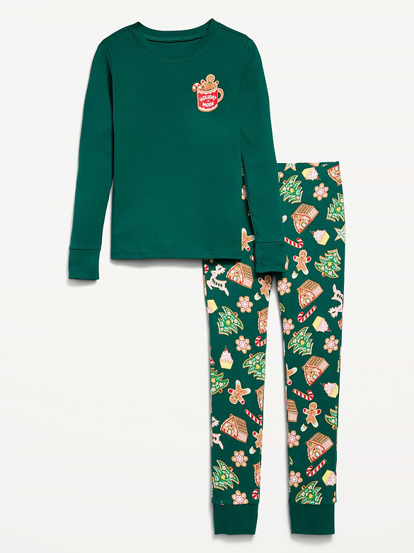 Gender-Neutral Snug-Fit Graphic Pajama Set for Kids