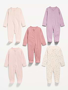 Image number 2 showing, 2-Way-Zip Sleep & Play Footed One-Piece 5-Pack for Baby