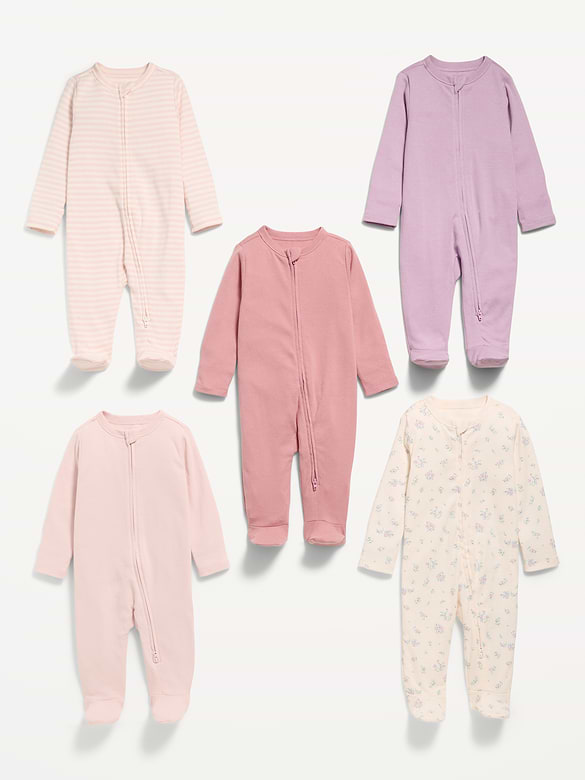 2-Way-Zip Sleep & Play Footed One-Piece 5-Pack for Baby