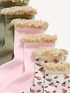 Image number 2 showing, Ruffle-Cuff Waffle Knit Crew Socks 3-Pack for Toddler & Baby