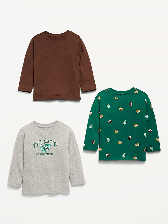 Long-Sleeve T-Shirt 3-Pack for Toddler Boys