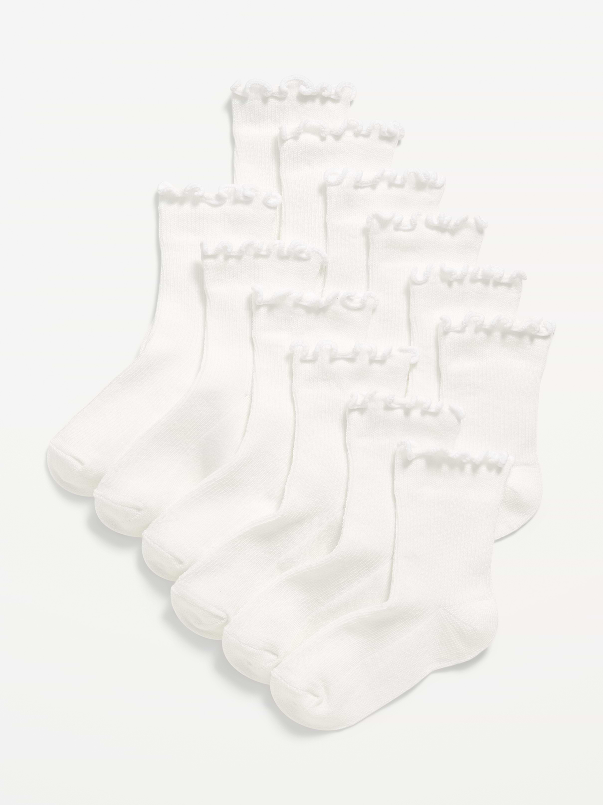 Image number 1 showing, Ruffle-Cuff Crew Socks 6-Pack for Toddler & Baby