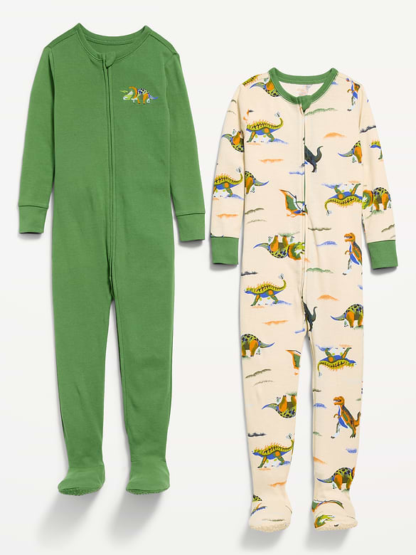 Snug-Fit 2-Way-Zip Pajama One-Piece 2-Pack for Toddler & Baby