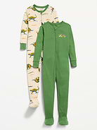 L'image numéro 1 présente Pyjama une-pièce à coupe ajustée à glissière bidirectionnelle pour tout-petit et bébé (paquet de 2)
