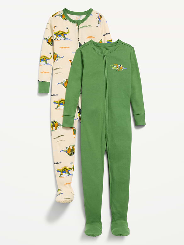 Snug-Fit 2-Way-Zip Pajama One-Piece 2-Pack for Toddler & Baby