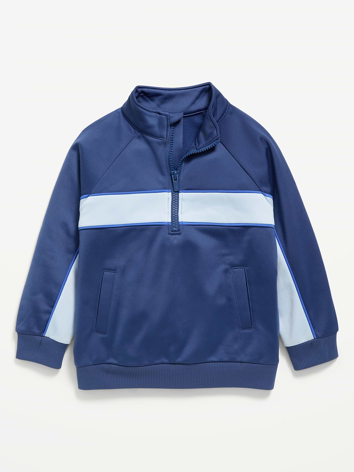 Image number 1 showing, Oversized Color-Blocked Quarter-Zip Pullover for Toddler Boys