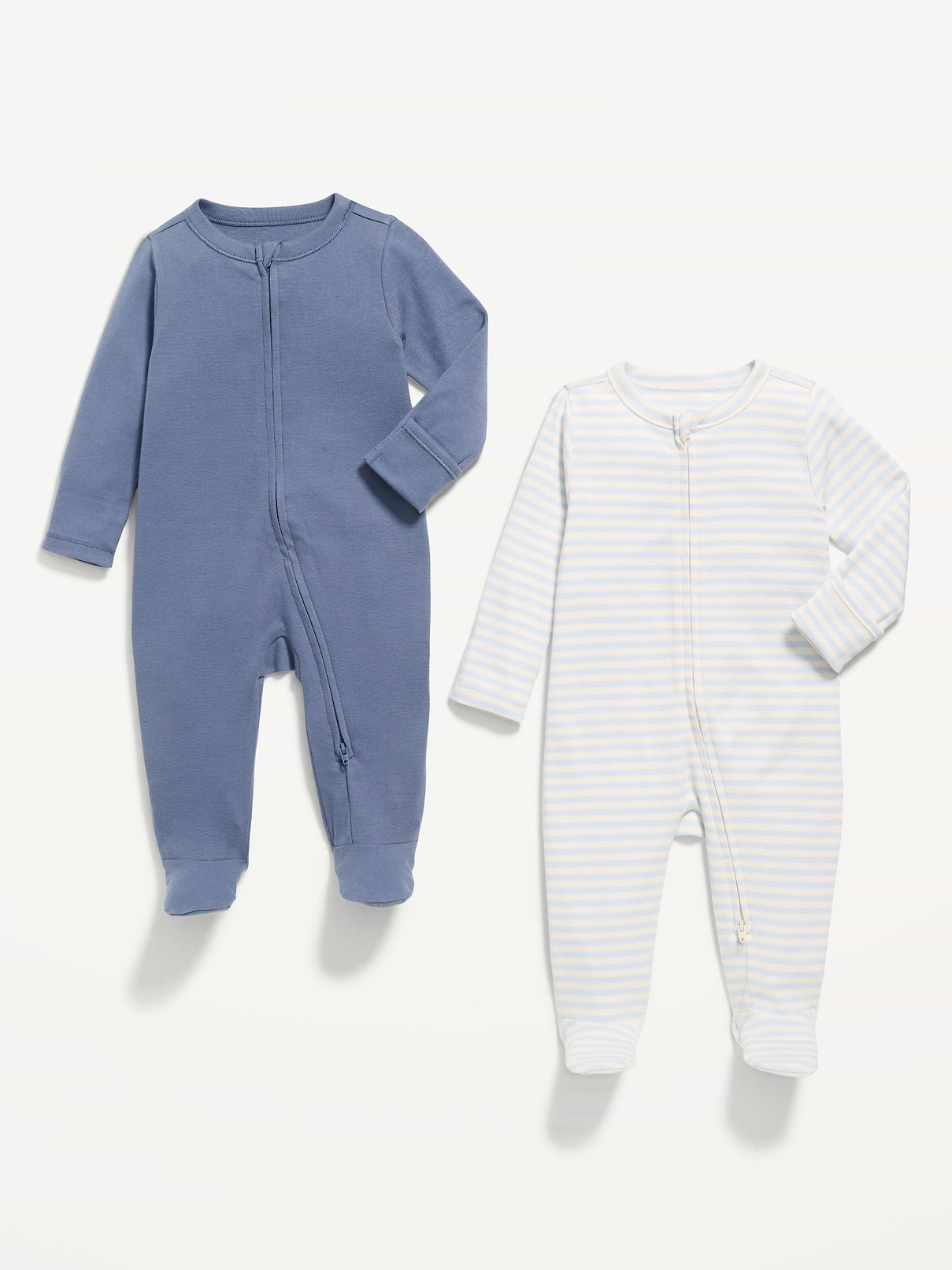 Image number 2 showing, 2-Way-Zip Sleep & Play Footed One-Piece 2-Pack for Baby