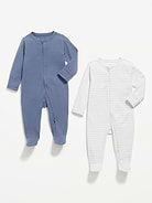 Image number 2 showing, 2-Way-Zip Sleep & Play Footed One-Piece 2-Pack for Baby