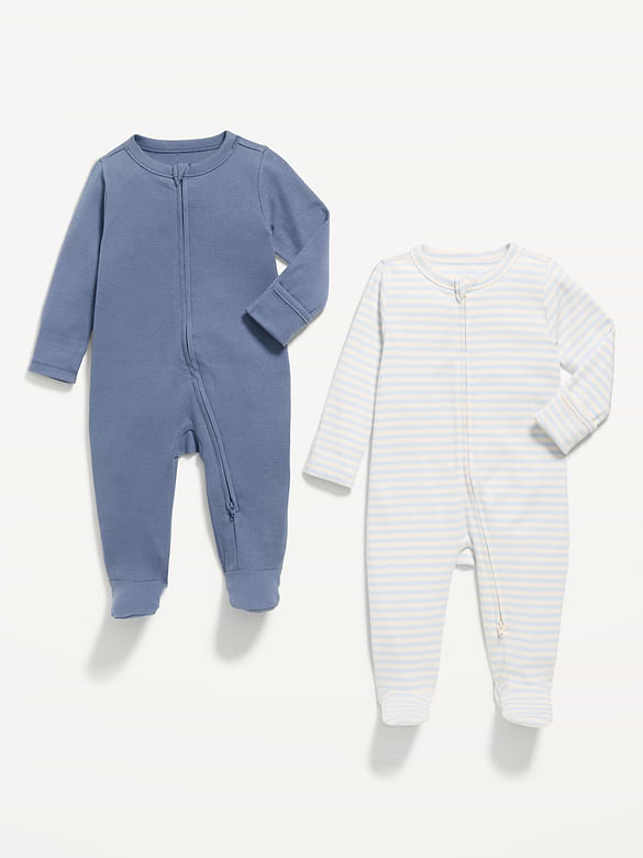 2-Way-Zip Sleep & Play Footed One-Piece 2-Pack for Baby