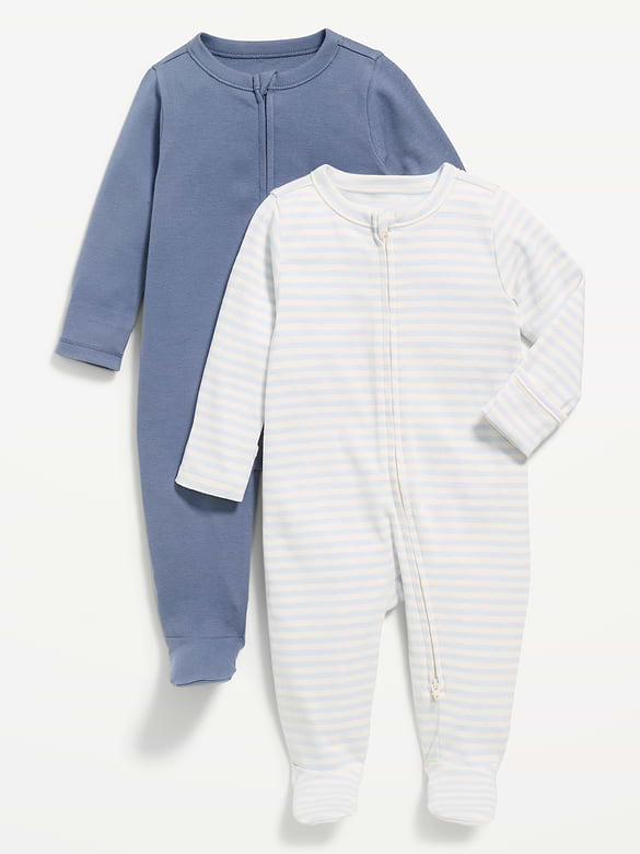 2-Way-Zip Sleep & Play Footed One-Piece 2-Pack for Baby