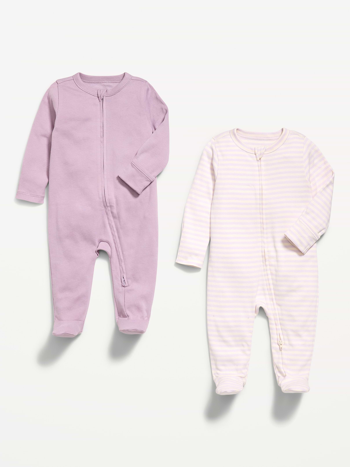 L'image numéro 2 présente Une-pièce Nuit ou jeu à pieds à glissière bidirectionnelle pour bébé (paquet de 2)