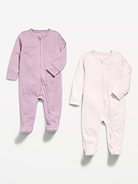 L'image numéro 2 présente Une-pièce Nuit ou jeu à pieds à glissière bidirectionnelle pour bébé (paquet de 2)