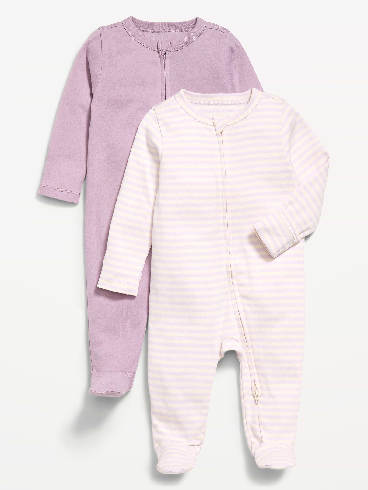 L'image numéro 1 présente Une-pièce Nuit ou jeu à pieds à glissière bidirectionnelle pour bébé (paquet de 2)