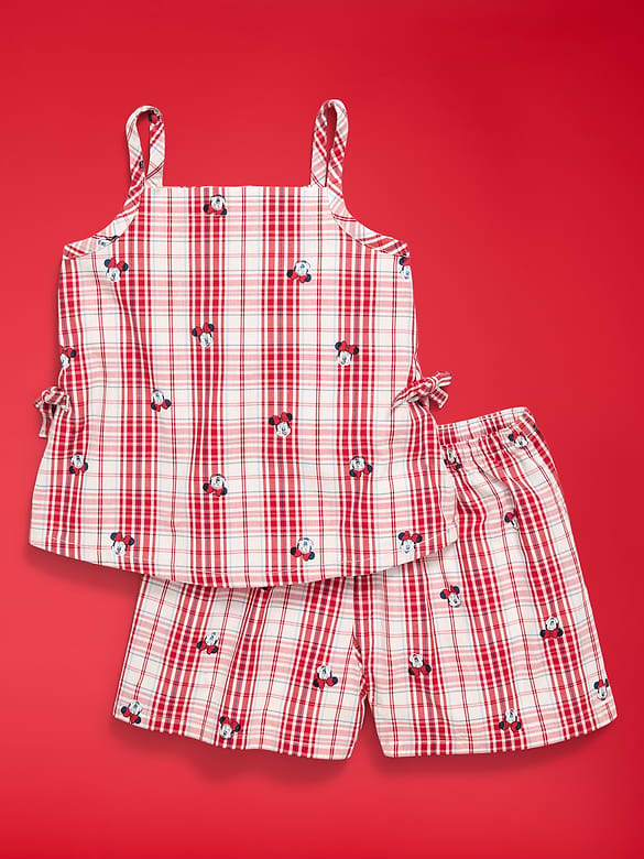 Old Navy x Disney Minnie Mouse Sleeveless Plaid Top & Shorts Set for Toddler Girls