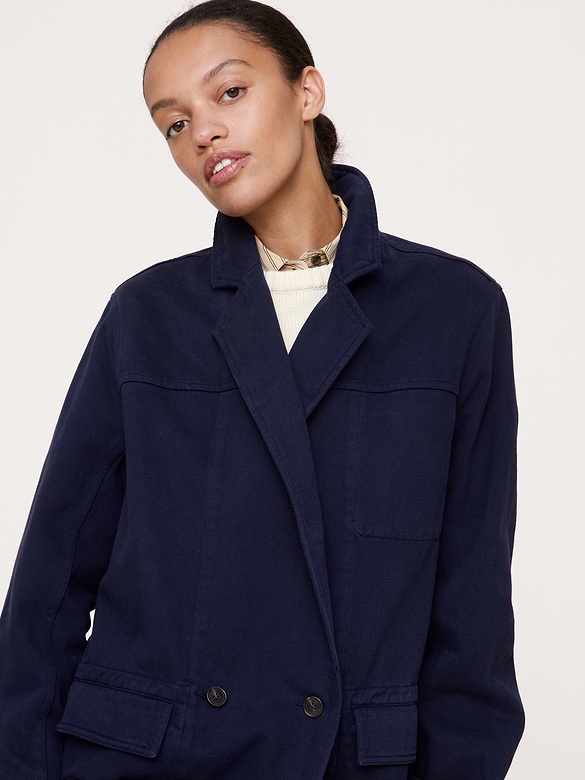 Cotton-Linen Utility Blazer