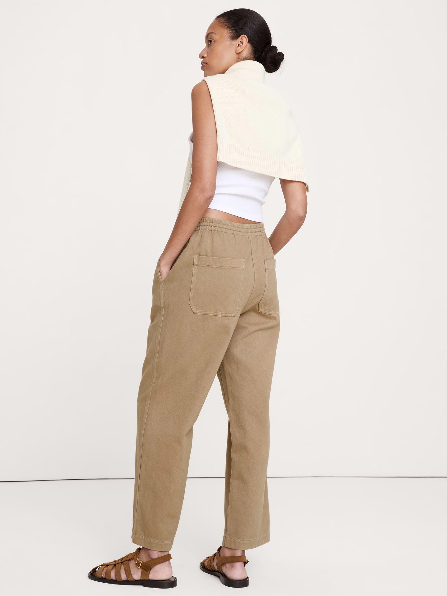 L'image numéro 3 présente Pantalon à jambe droite en coton Escapade