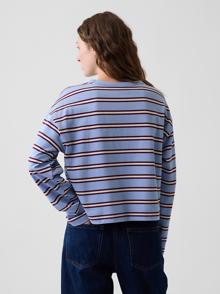 Image number 3 showing, Knit Oversized Crop T-Shirt