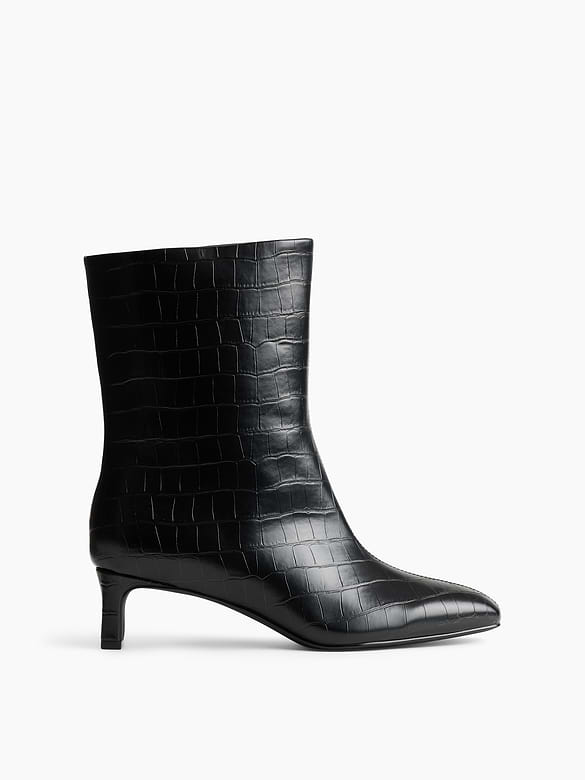 Vegan Leather Crocodile Boots