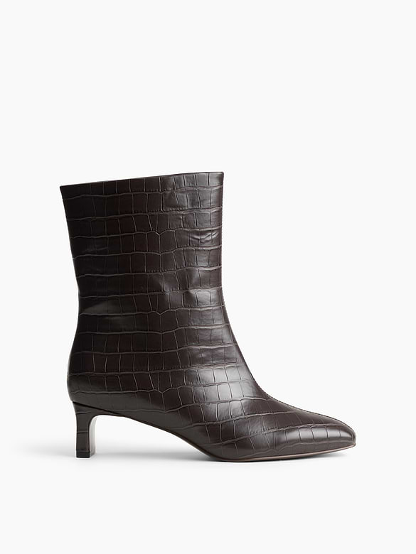 Vegan Leather Crocodile Boots