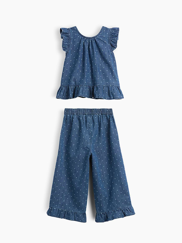 Baby & Toddler Denim Dot Ruffle Outfit Set