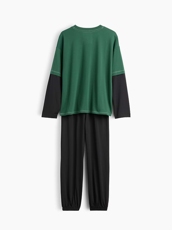 Kids Recycled Colorblock PJ Set