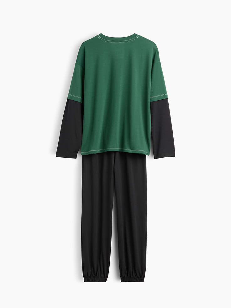 Image number 2 showing, Kids Recycled Colorblock PJ Set