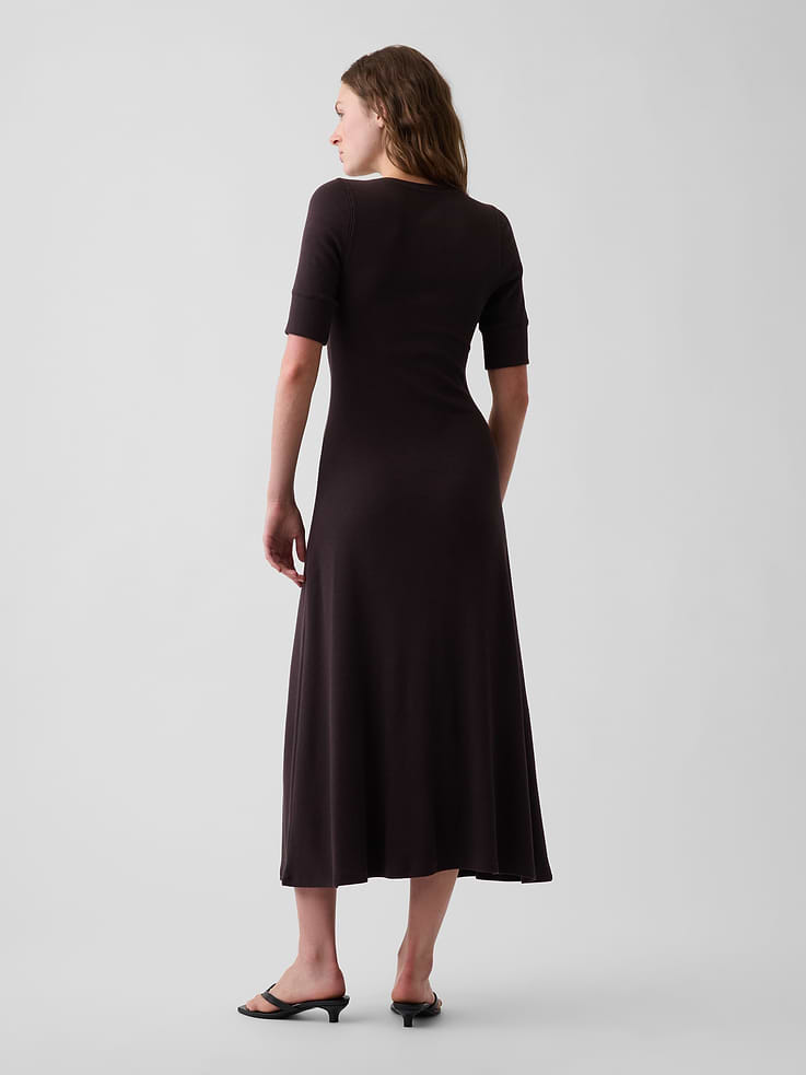 Image number 2 showing, Modern Rib Henley Maxi Dress