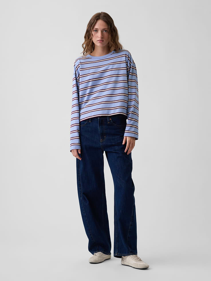 Image number 2 showing, Knit Oversized Crop T-Shirt