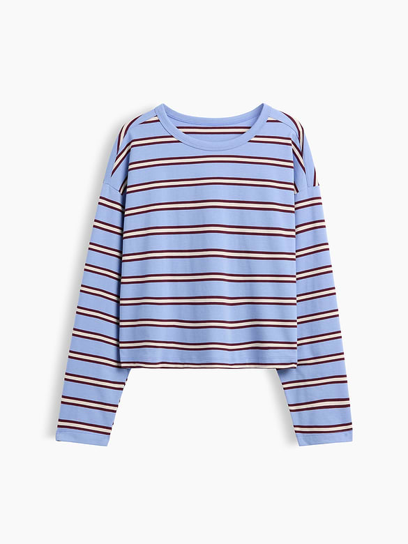 Knit Oversized Crop T-Shirt