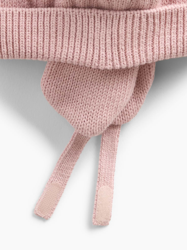 Image number 2 showing, Baby Sherpa-Lined Cable-Knit Bear Beanie