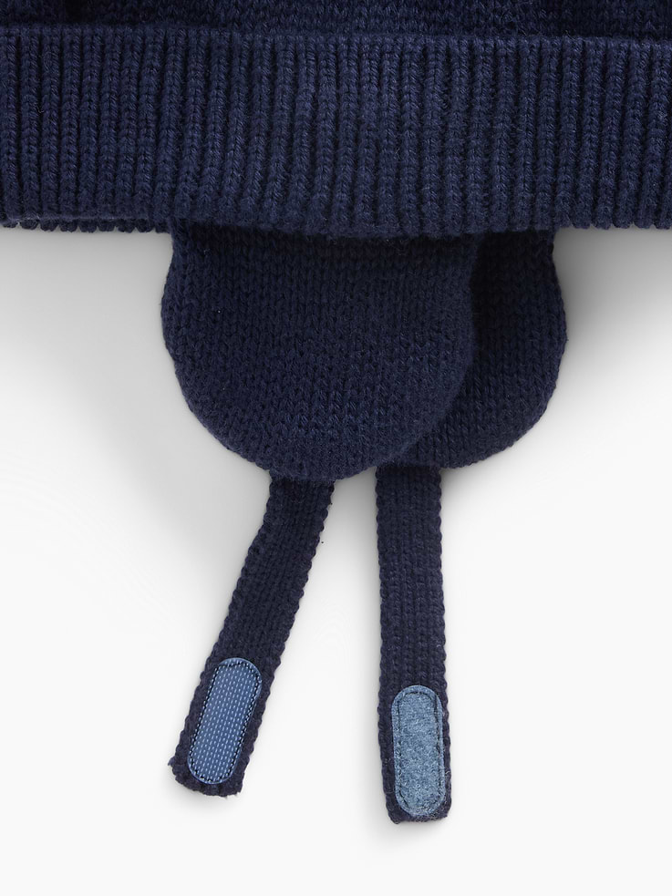 Image number 2 showing, Baby Sherpa-Lined Cable-Knit Bear Beanie