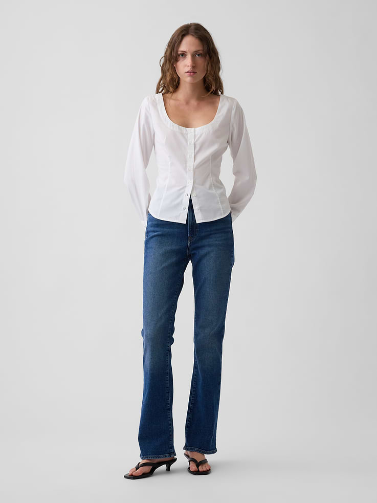 Image number 2 showing, Organic Cotton Poplin Scoop Neck Top