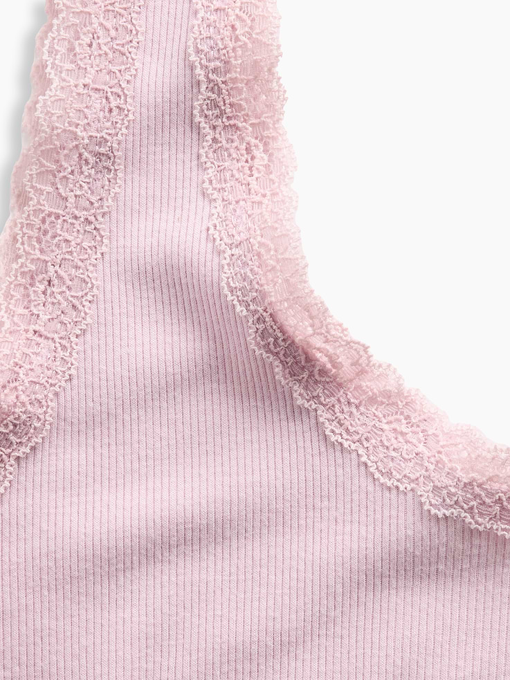 Image number 4 showing, Mini Rib Lace-Trim PJ Tank Top