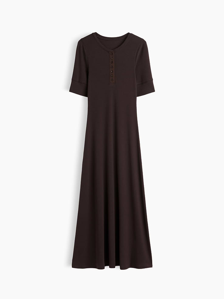 Image number 5 showing, Modern Rib Henley Maxi Dress